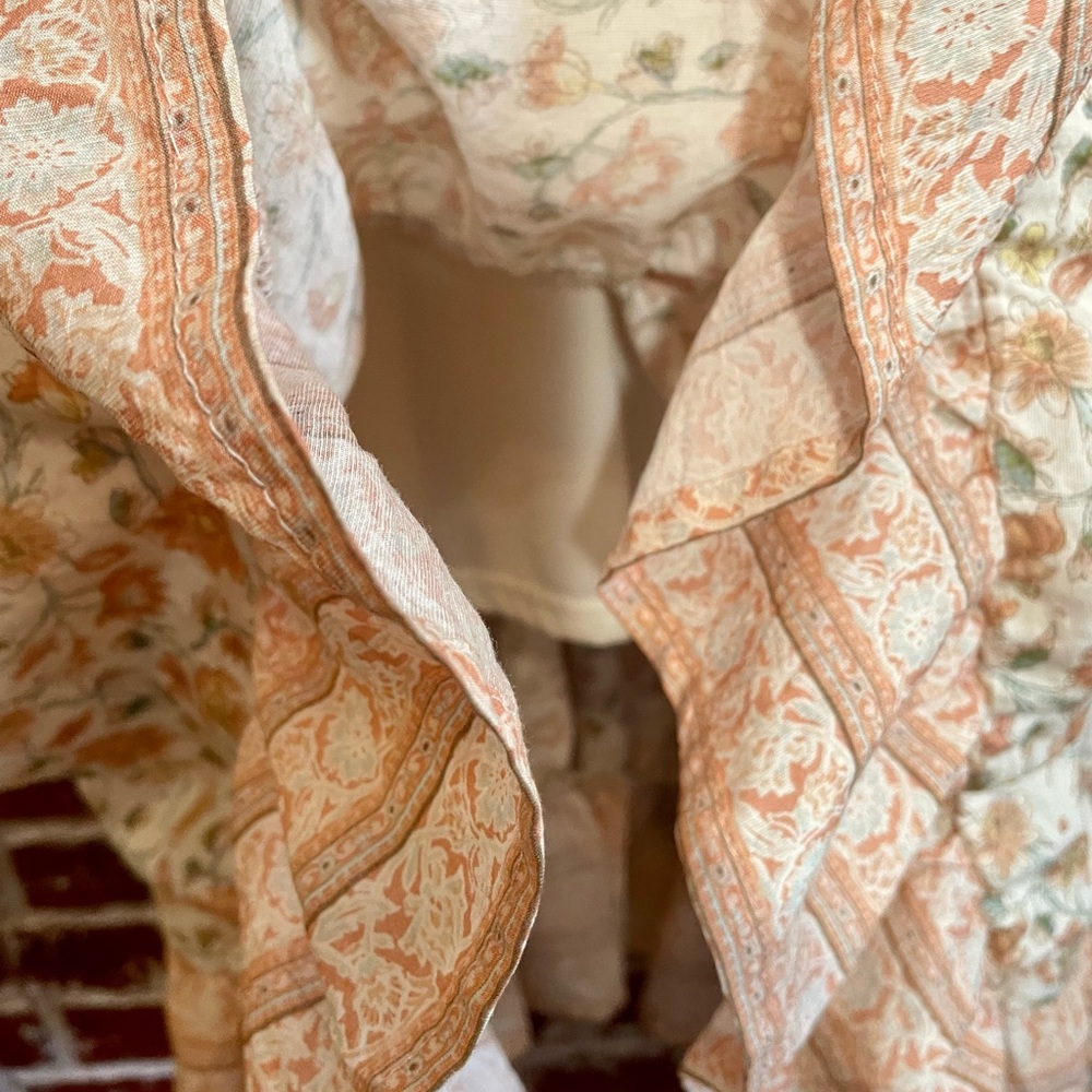 By the River Floral tiered prairie ruffled midi/maxi dress. Women’s Large. - Picture 8 of 10